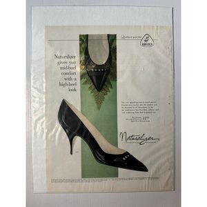 Naturalizer ad 1961 vintage orig print 1960s retro art shoes high heels fashion